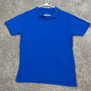 True Classic Polo Shirt Mens Large Royal Blue Short Sleeve Golf Stretch EUC